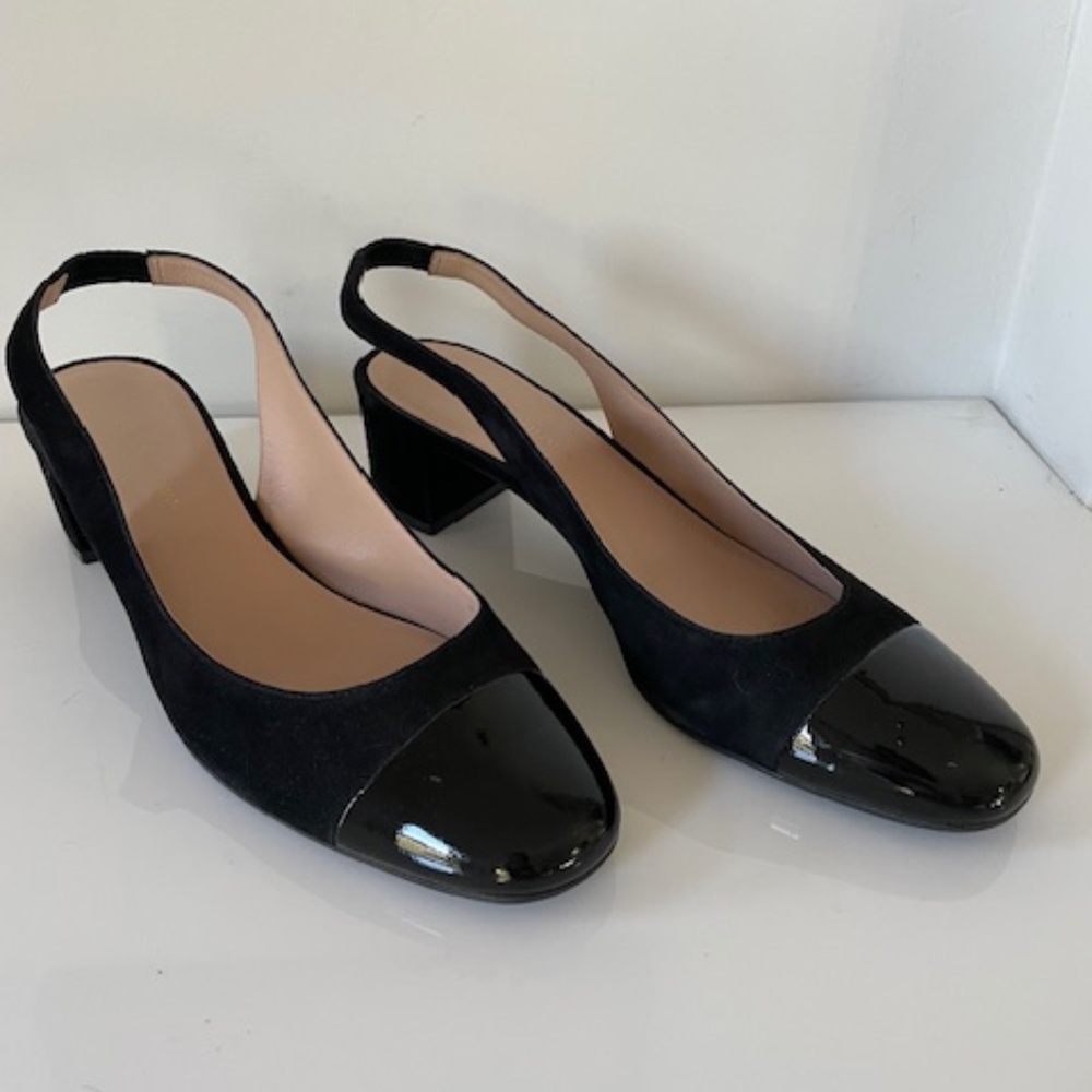 Stuart Weitzman Addy Suede And Patent Slingback P… - image 3